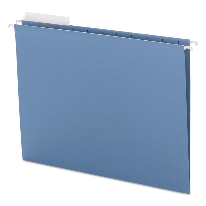 Color Hanging Folders with 1/3 Cut Tabs, Letter Size, 1/3-Cut Tabs, Blue, 25/Box