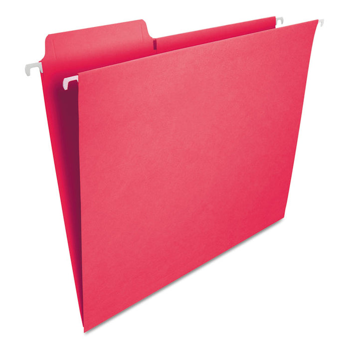 FasTab Hanging Folders, Letter Size, 1/3-Cut Tabs, Red, 20/Box