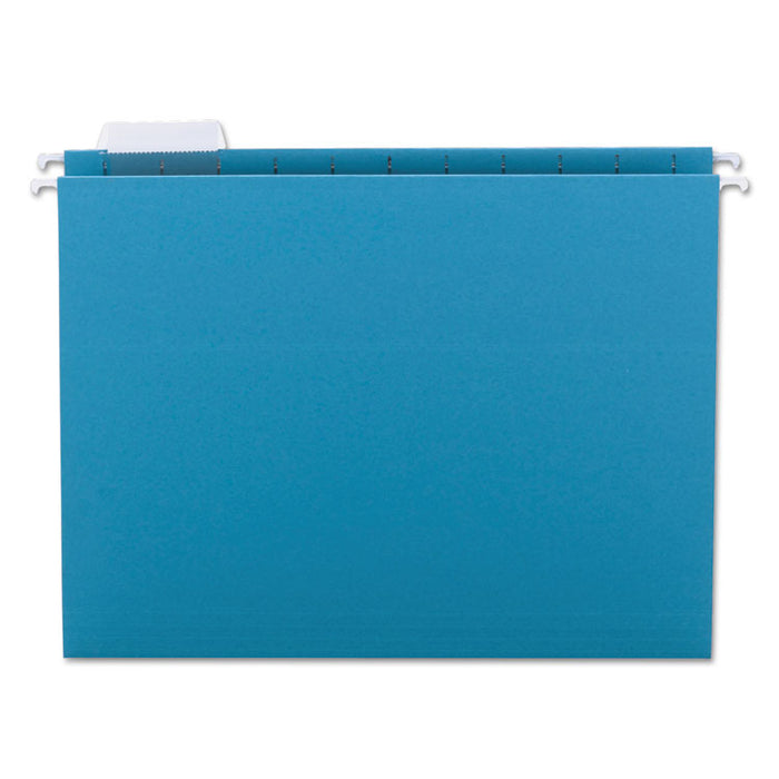 Colored Hanging File Folders with 1/5 Cut Tabs, Letter Size, 1/5-Cut Tabs, Teal, 25/Box