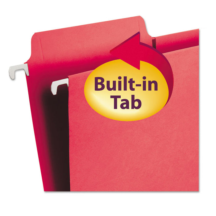 FasTab Hanging Folders, Letter Size, 1/3-Cut Tabs, Red, 20/Box