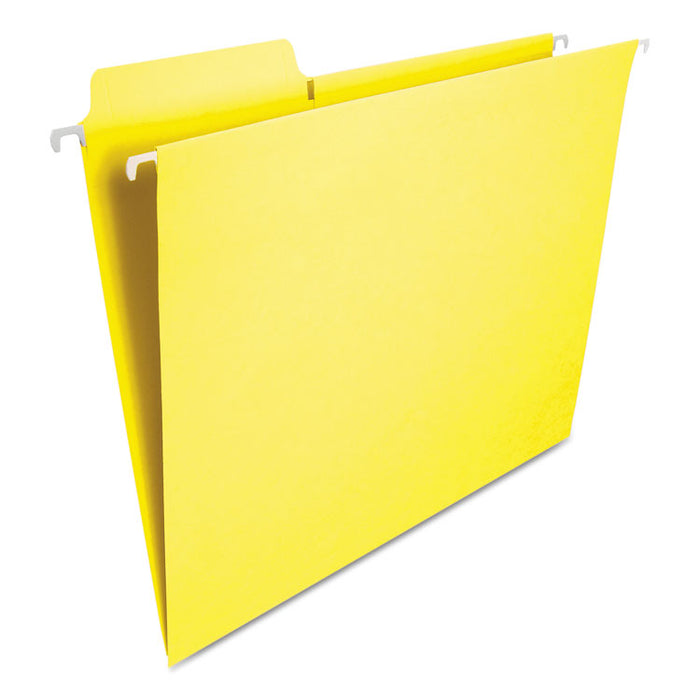 FasTab Hanging Folders, Letter Size, 1/3-Cut Tabs, Yellow, 20/Box