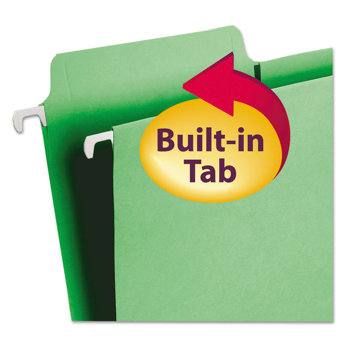 FasTab Hanging Folders, Letter Size, 1/3-Cut Tab, Green, 20/Box