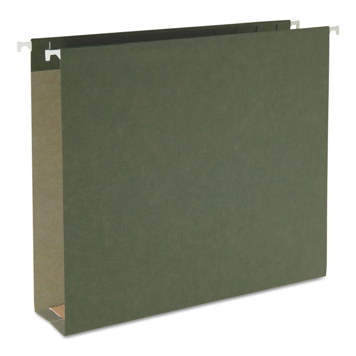 Box Bottom Hanging File Folders, 2" Capacity, Letter Size, Standard Green, 25/Box