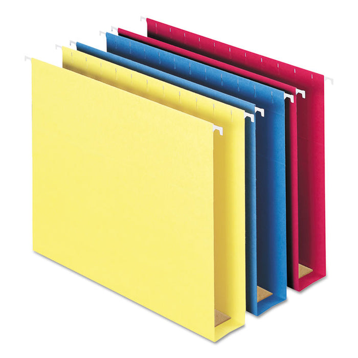 Box Bottom Hanging File Folders, Letter Size, 1/5-Cut Tab, Assorted, 25/Box