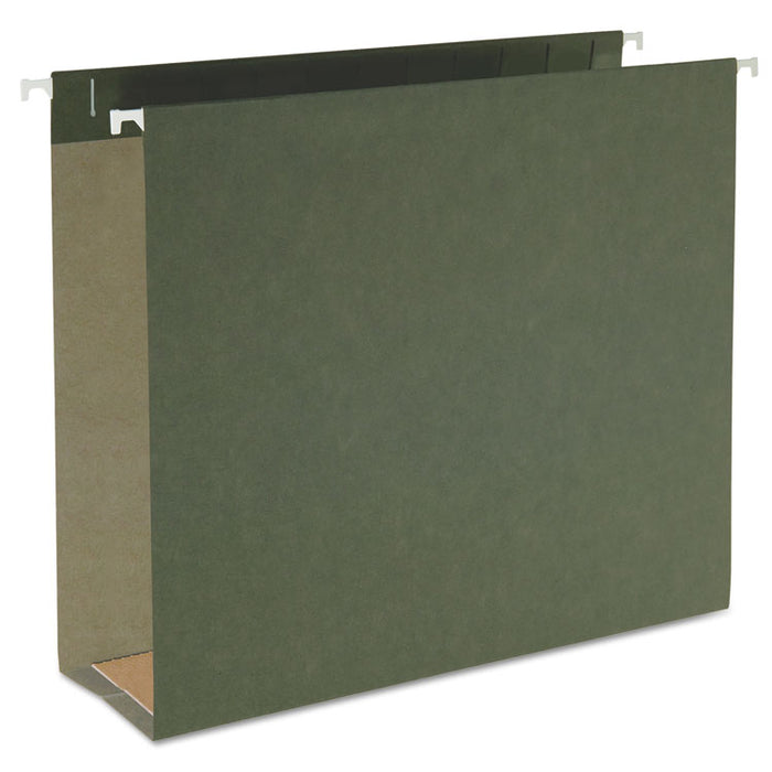 Box Bottom Hanging File Folders, 3" Capacity, Letter Size, Standard Green, 25/Box