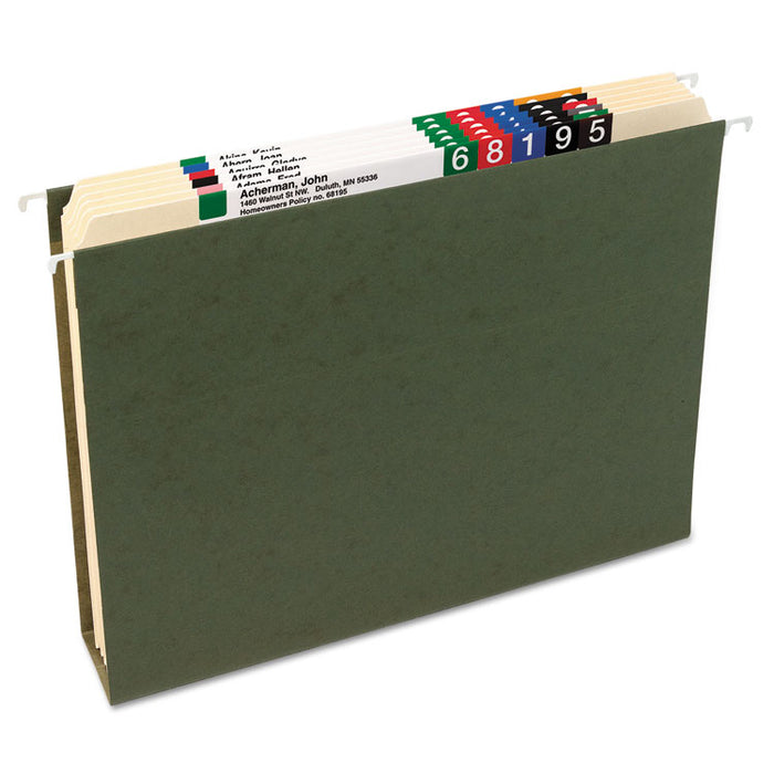Box Bottom Hanging File Folders, 1" Capacity, Letter Size, Standard Green, 25/Box