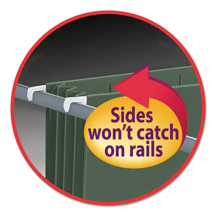 Hanging Pockets with Full-Height Gusset, 1 Section, 3.5" Capacity, Legal Size, Standard Green, 10/Box