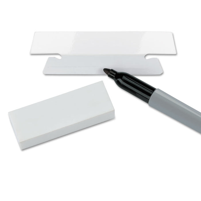 Erasable Hanging Folder Tabs, 1/3-Cut Tabs, White, 3.5" Wide, 25/Pack
