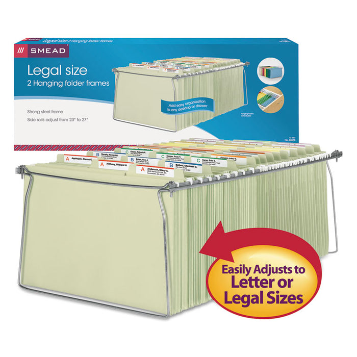 Hanging Folder Frame, Legal Size, 23-27" Long, Steel, 2/Pack