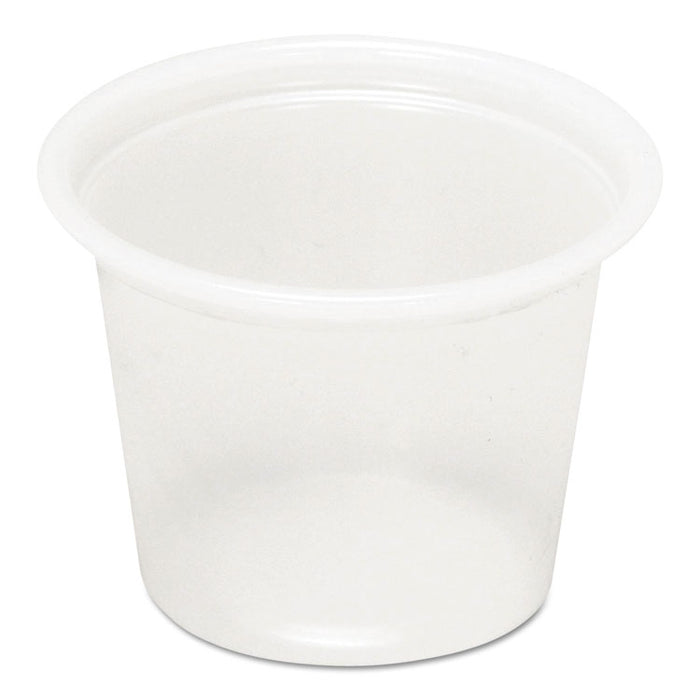 Plastic Portion Cup, 1 oz, Translucent, 200/Sleeve, 25 Sleeves/Carton