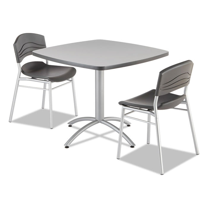 CafeWorks Table, Cafe-Height, Square Top, 36 x 36 x 30, Gray/Silver