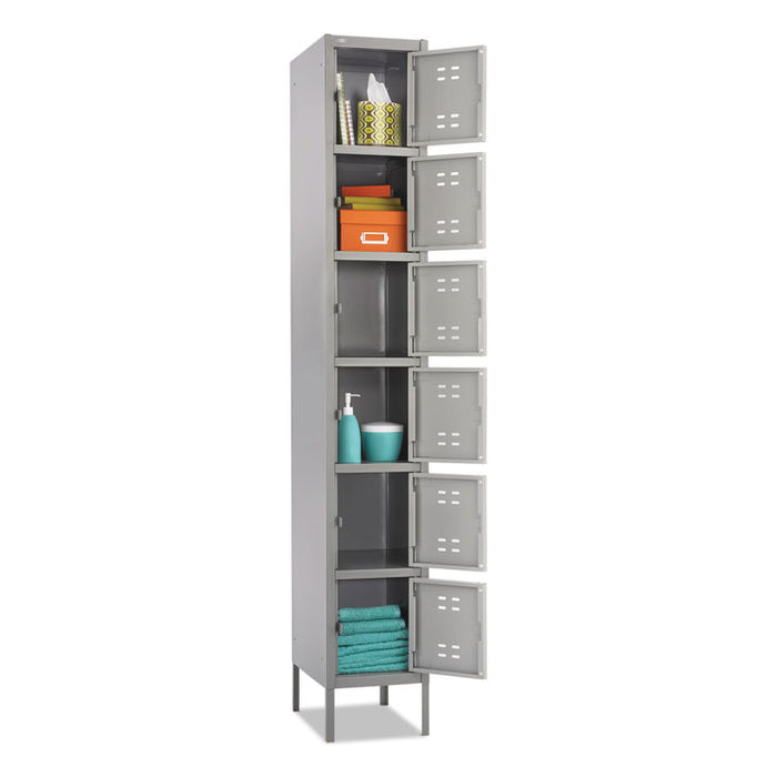 Box Locker, 12w x 18d x 78h, Two-Tone Gray