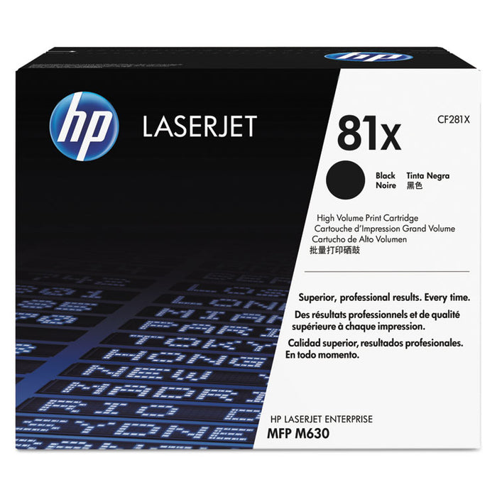 HP 81X, (CF281X) High Yield Black Original LaserJet Toner Cartridge