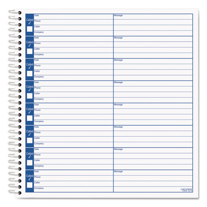 Voice Message Log Books, 8 1/2 x 8 1/4, 800-Message Book