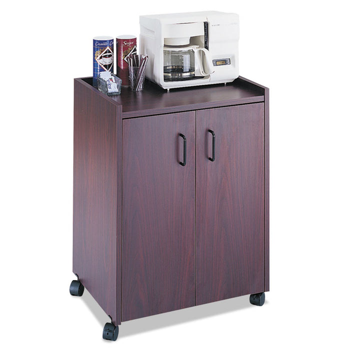 Mobile Refreshment Center, One-Shelf, 23w x 18d x 31h, Mahogany