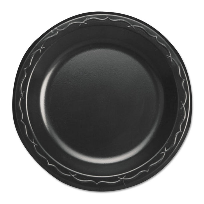 Elite Laminated Foam Dinnerware, Plate, 6" Dia, Black,125/Pack, 8 Pack/Carton
