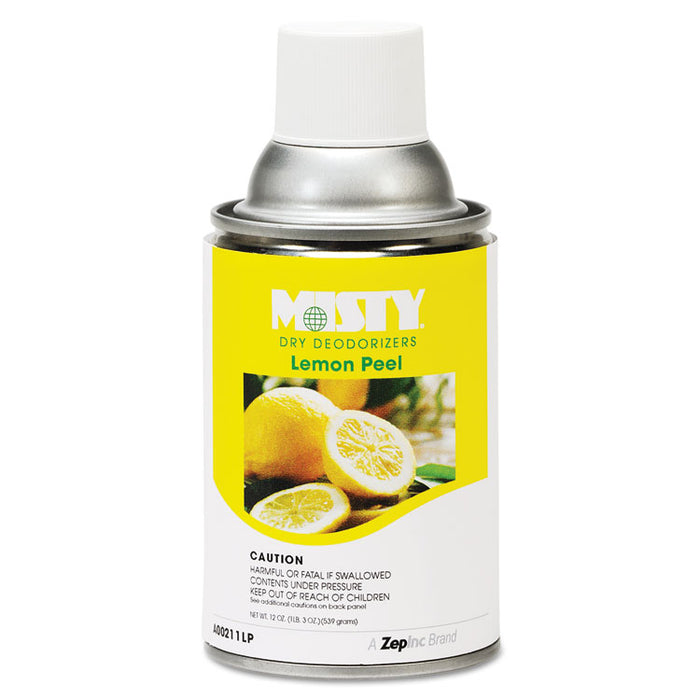 Metered Dry Deodorizer Refills, Lemon Peel, 7 oz Aerosol, 12/Carton