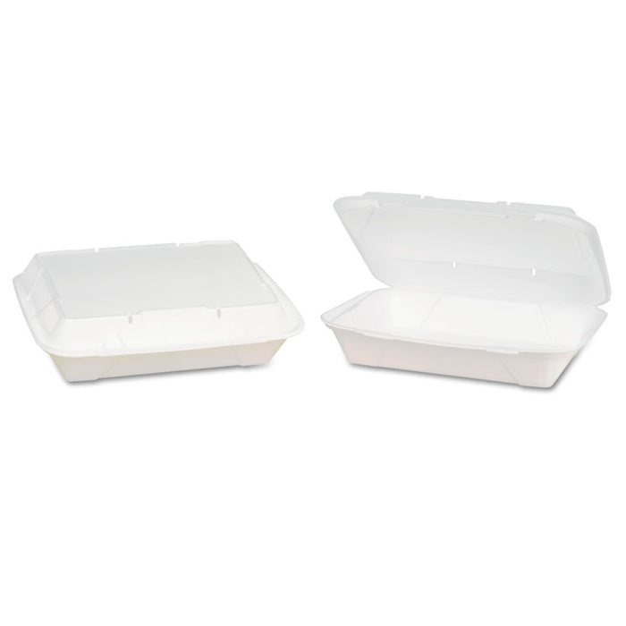 Super Jumbo Foam Hinged Deli Containers, White, 9 3/4x3 2/5x13, 100/Bag, 2/CT