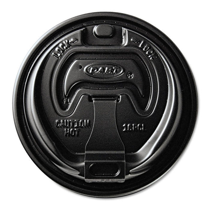 Optima Reclosable Lid, Fits 12 oz to 24 oz Foam Cups, Black, 100 Pack, 10 Packs/Carton