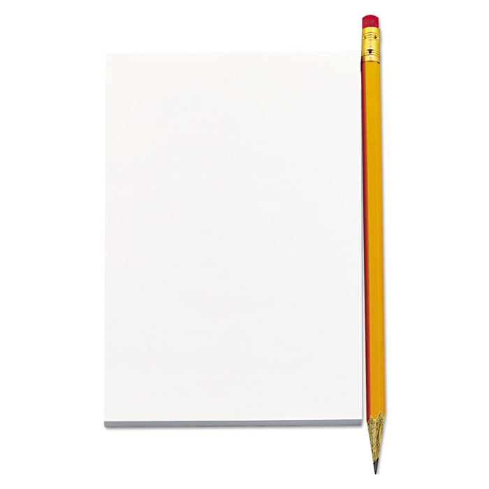 Scratch Pads, Unruled, 4 x 6, White, 100 Sheets, 12/Pack
