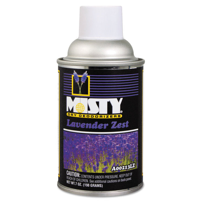 Metered Dry Deodorizer Refills, Lavender Zest, 7 oz Aerosol, 12/Carton