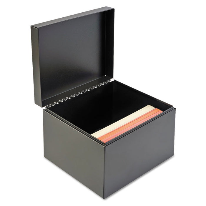 Index Card File w/Follow Block, Holds 900 6 x 9 Cards, Black