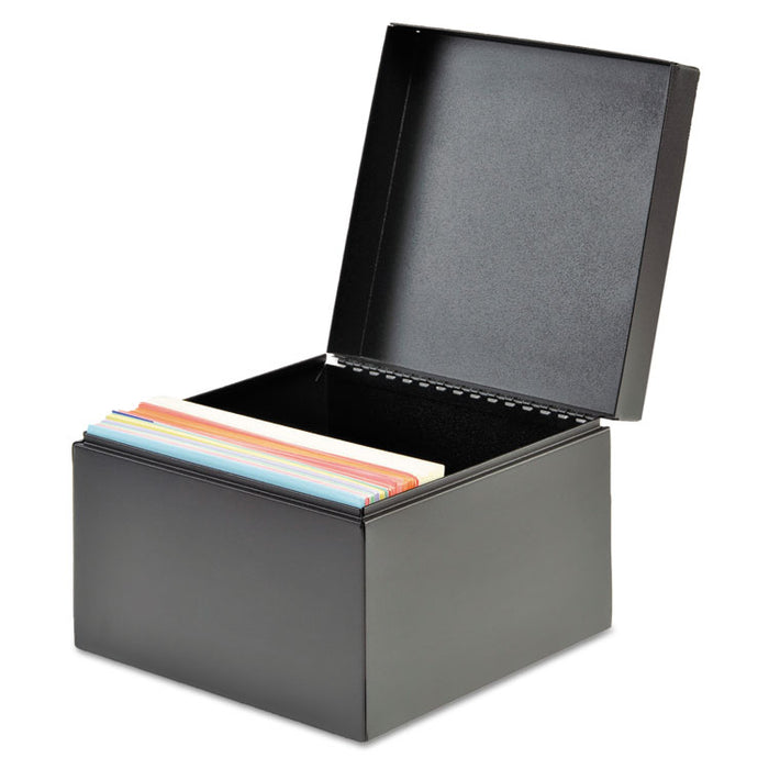 Index Card File, Holds 500 4 x 6 Cards, Black