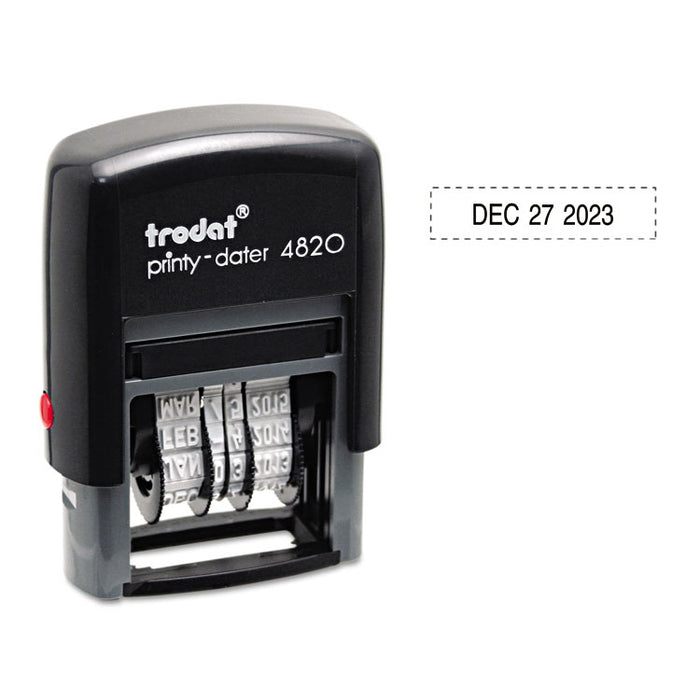 Printy Economy Date Stamp, Self-Inking, 1.63" x 0.38", Black