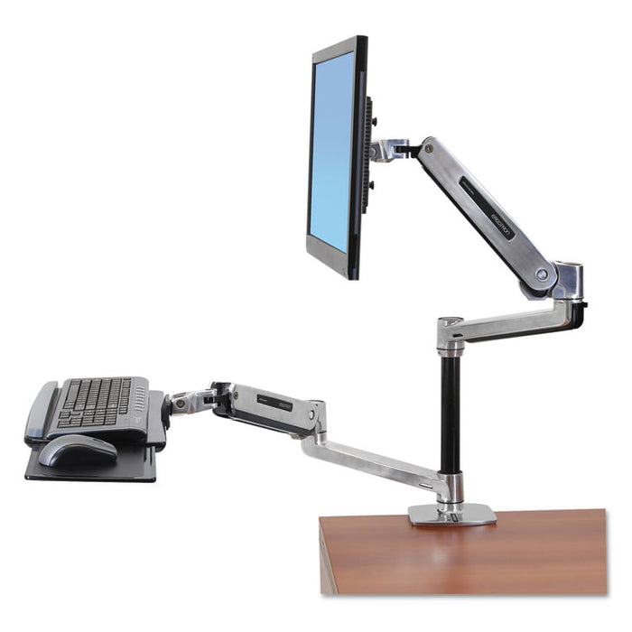 WorkFit-LX Sit-Stand Workstation Mount System, Polished Aluminum