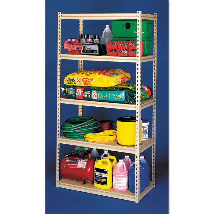 Stur-D-Stor Shelving, Five-Shelf, 36w x 18d x 72h, Sand