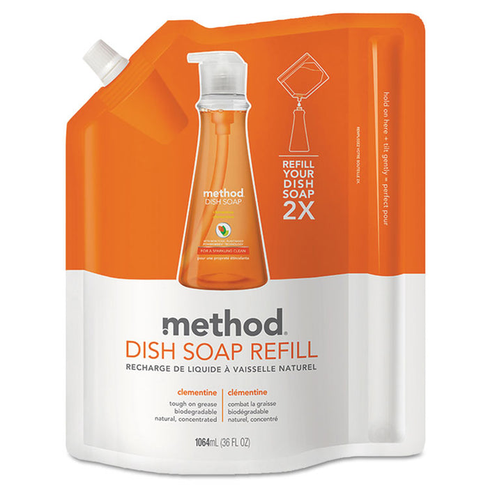 Dish Soap Refill, Clementine Scent, 36 oz Pouch