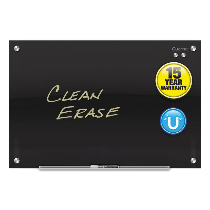Infinity Black Glass Magnetic Marker Board, 72 x 48