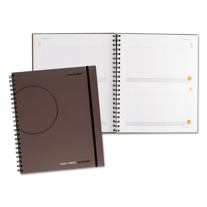 Plan. Write. Remember. Planning Notebook Two Days Per Page, 11 x 8 3/8, Gray