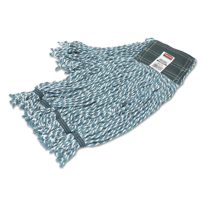 Web Foot String Mop Heads, Microfiber, Green, Medium, 5"Green Headband, 6/Ctn