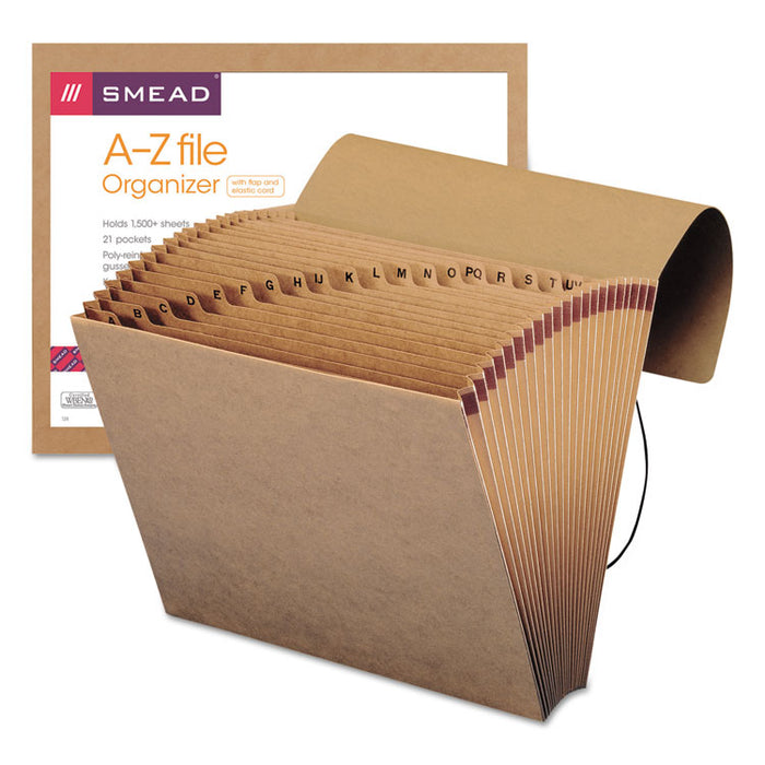 Indexed Expanding Kraft Files, 21 Sections, 1/21-Cut Tab, Letter Size, Kraft