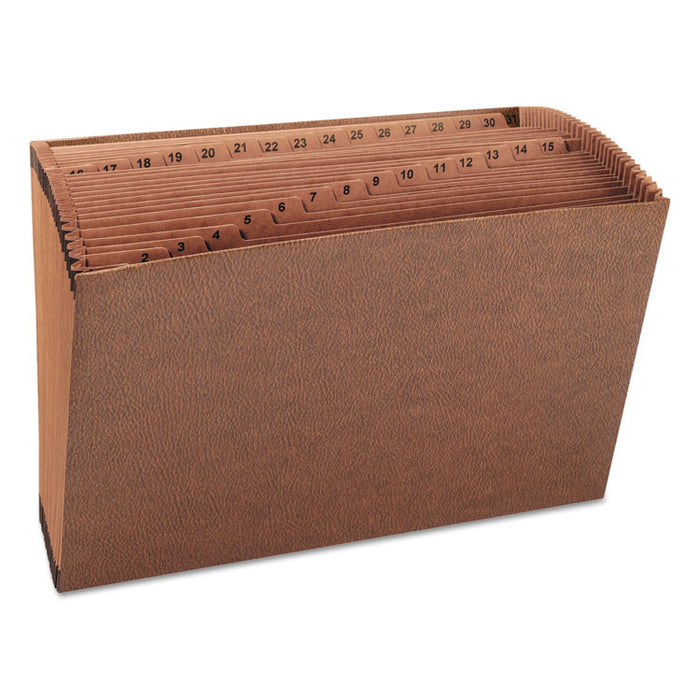 TUFF Expanding Open-Top Stadium File, 31 Sections, 1/31-Cut Tabs, Legal Size, Redrope