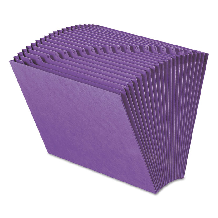 Heavy-Duty Indexed Expanding Open Top Color Files, 21 Sections, 1/21-Cut Tabs, Letter Size, Purple