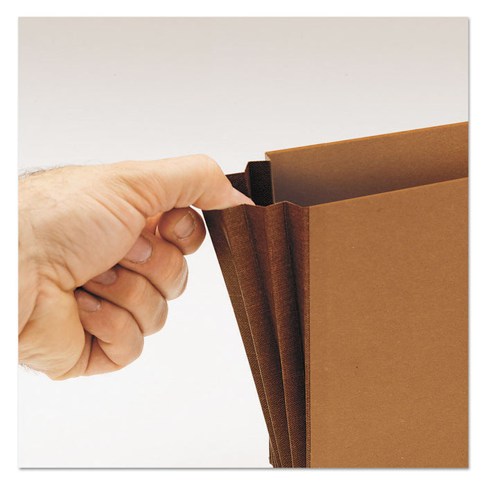 Extra-Wide Expanding Wallets with Elastic Cord, 5.25" Expansion, 1 Section, Elastic Cord Closure, Letter Size, Redrope