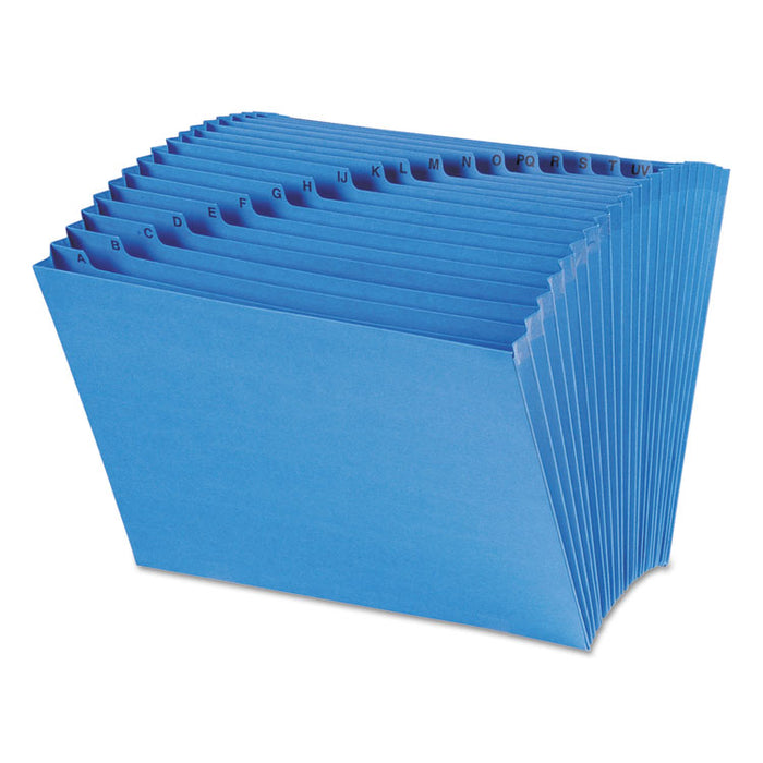 Open Top A-Z Expanding File w/ Antimicrobial Product Protection, 21 Sections, 1/21-Cut Tab, Letter Size, Blue