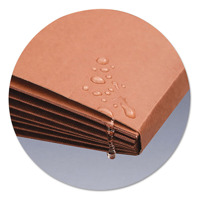 TUFF Expanding Wallets w/ Elastic Cord, 5.25" Expansion, 1 Section, Letter Size, Redrope