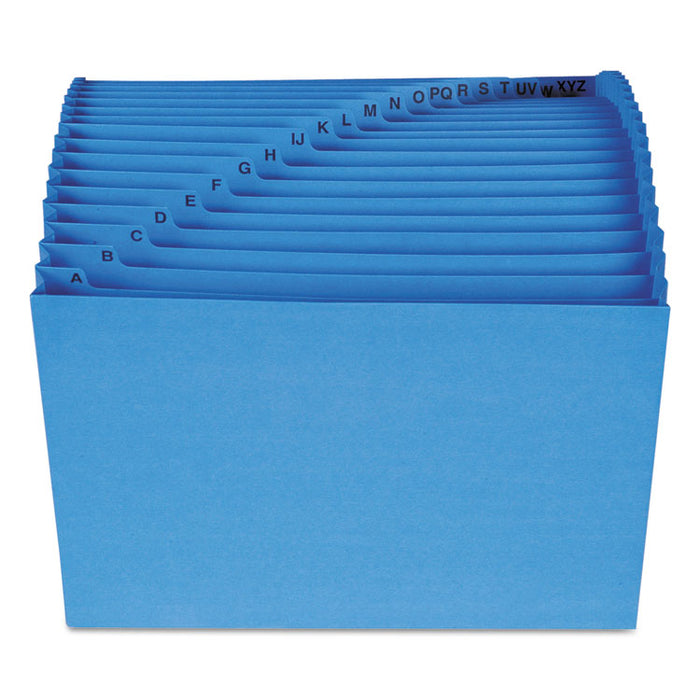 Open Top A-Z Expanding File w/ Antimicrobial Product Protection, 21 Sections, 1/21-Cut Tab, Letter Size, Blue
