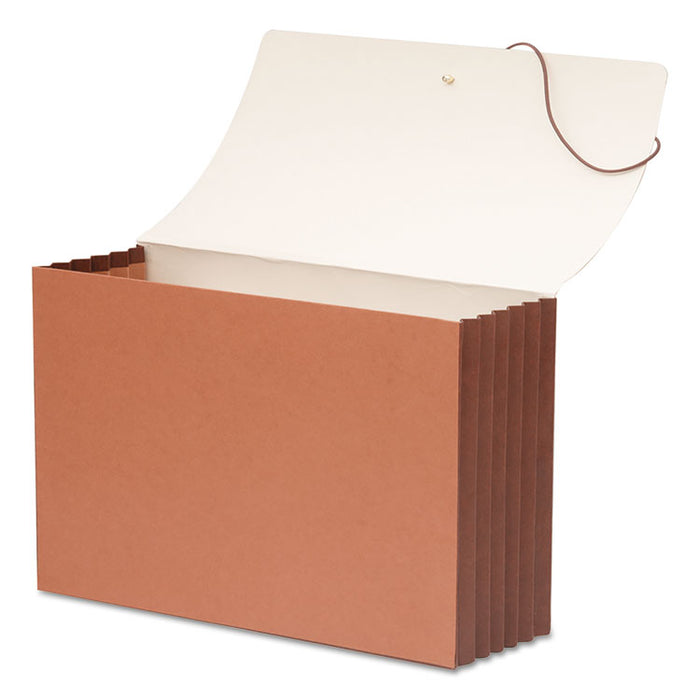 TUFF Expanding Wallets w/ Elastic Cord, 5.25" Expansion, 1 Section, Legal Size, Redrope