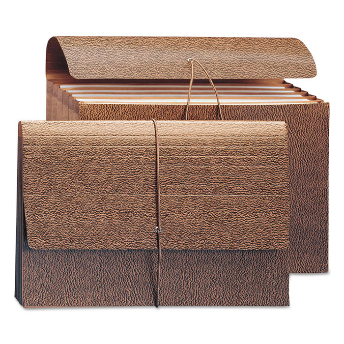 Classic Expanding Partition Wallets, 5.25" Expansion, 6 Sections, Legal Size, Redrope, 10/Box