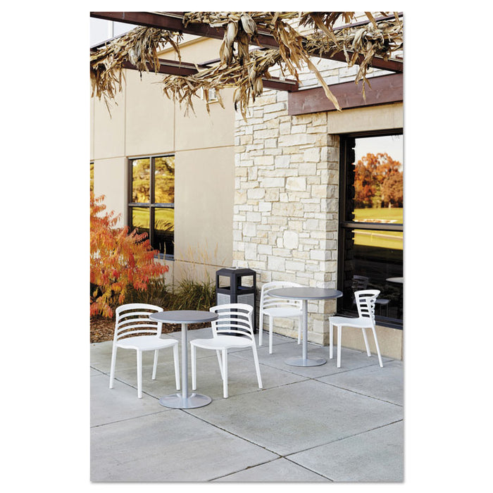 Entourage Stack Chairs, White Seat/White Back, White Base, 4/Carton