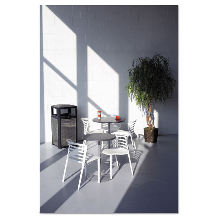 Entourage Stack Chairs, White Seat/White Back, White Base, 4/Carton