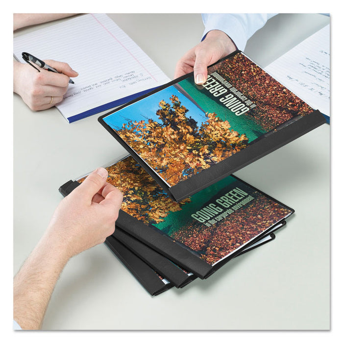 Poly Report Cover, Tang Clip, Letter, 1/2" Capacity, Clear/Black, 25/Box