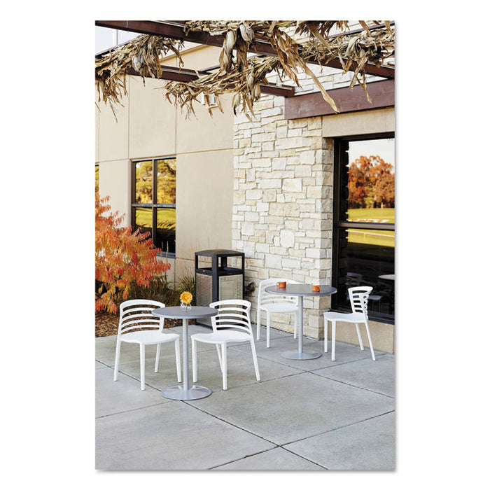 Entourage Stack Chairs, White Seat/White Back, White Base, 4/Carton