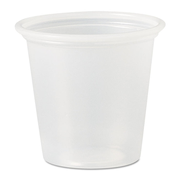 Polystyrene Portion Cups, 1.25 oz, Translucent, 2,500/Carton