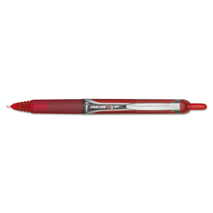 Precise V5RT Roller Ball Pen, Retractable, Extra-Fine 0.5 mm, Red Ink, Red Barrel