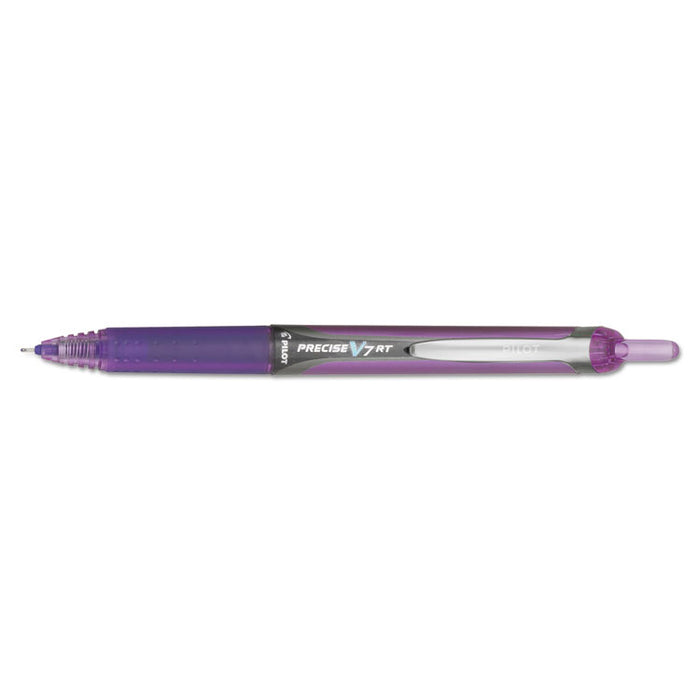 Precise V7RT Roller Ball Pen, Retractable, Fine 0.7 mm, Purple Ink, Purple Barrel